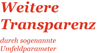 Weitere Transparenz durch sogenannte Umfeldparameter