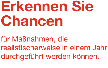 Erkennen Sie Chancen für Maßnahmen, die realistischerweise in einem Jahr durchgeführt werden können.
