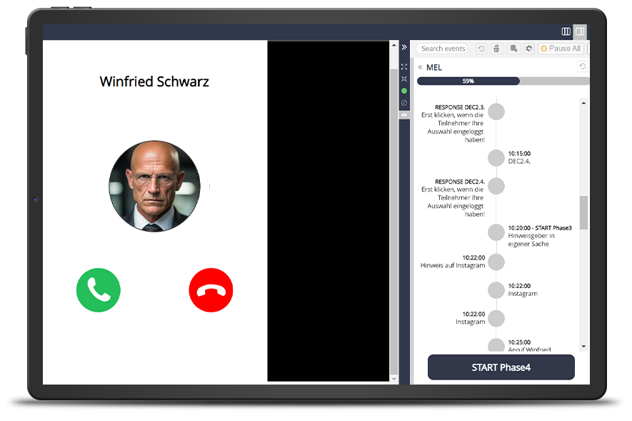 Online Call über das Investigation Simulation Tool
