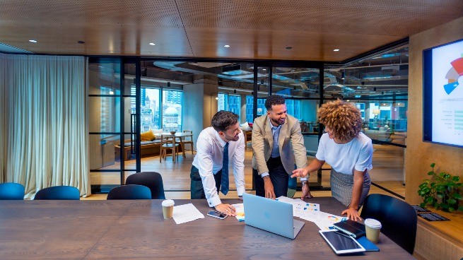 Business team with laptop