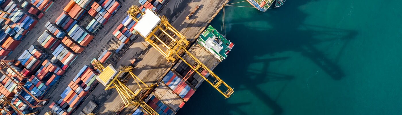 Containerhafen Vogelperspektive