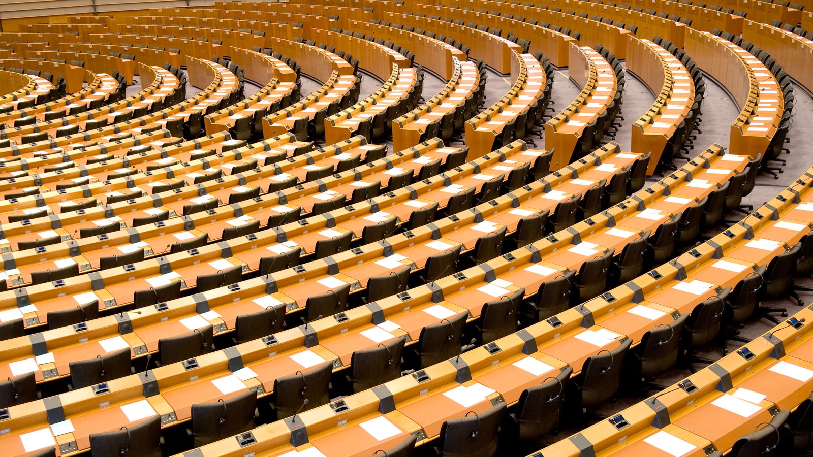 Sitzungssaal im Europäischen Parlament