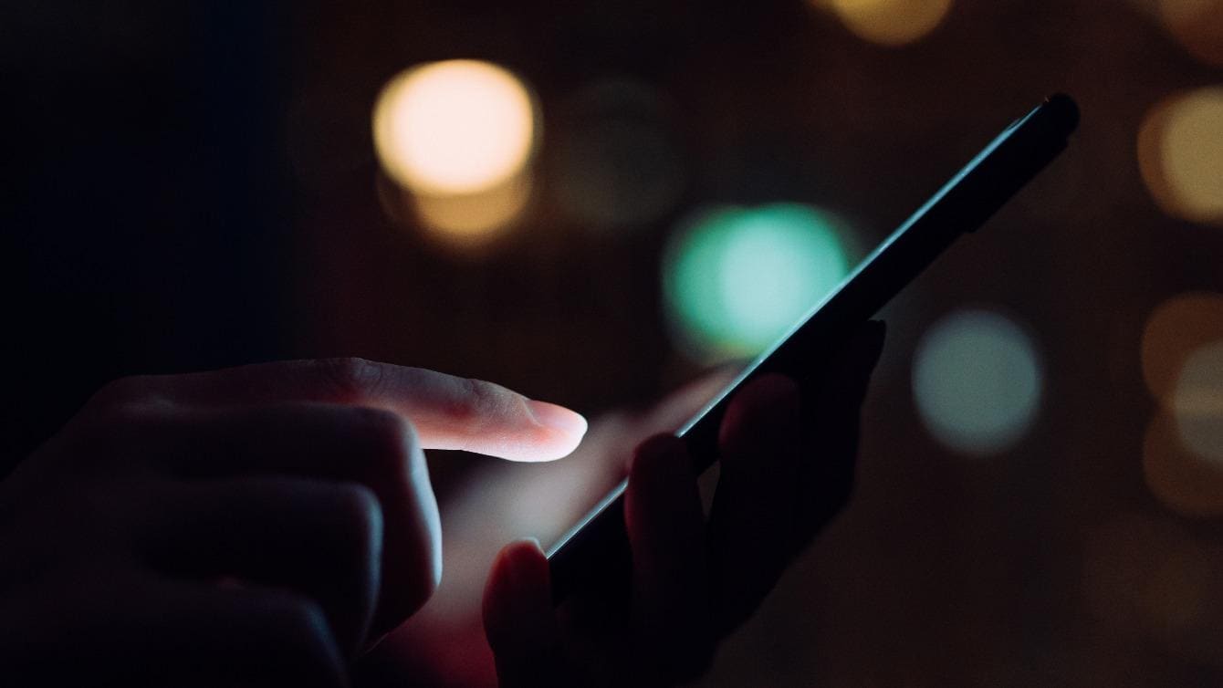 Handheld phone in the dark