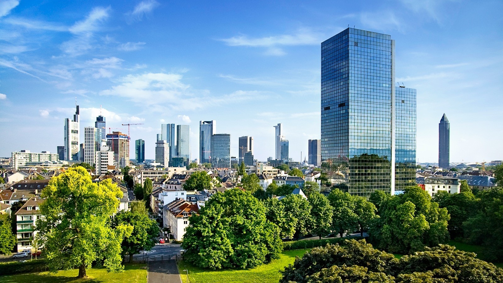 Frankfurt Park und Skyline