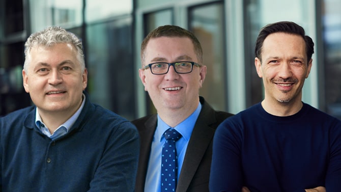 Alexander Jarosch and Mariusz Rasinski, Trelleborg Sealing Solutions, with Martin Paul, ERP Transformation Partner at PwC Germany