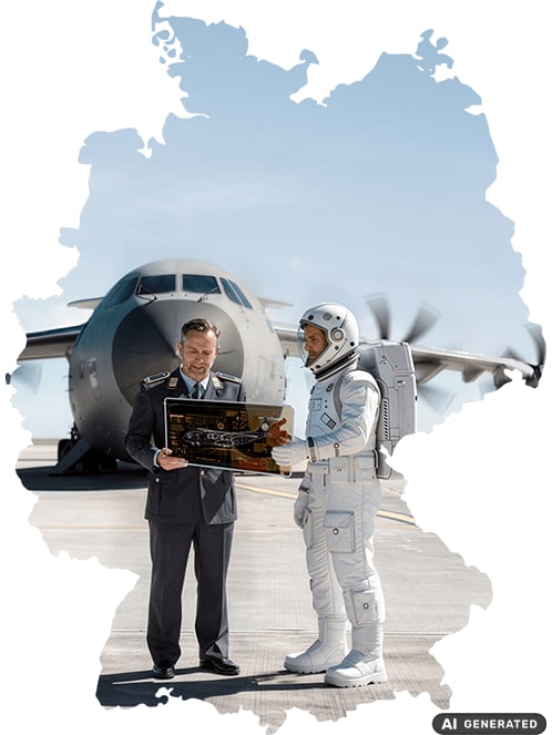 Deutschölandkarte mit einem Astronauten