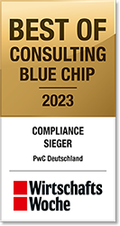 Wirtschaftswoche Best of Consulting Blue Chip Award 2023 für PwC Deutschland