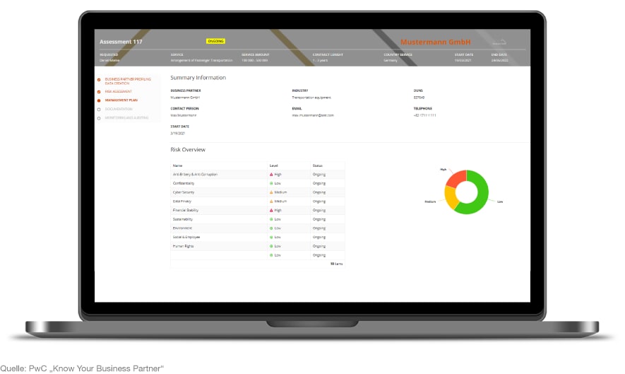 Screenshot der KYBP-Plattform von PwC Deutschland